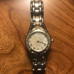 Stainless steel  Klaus Kobec watch diamond detail